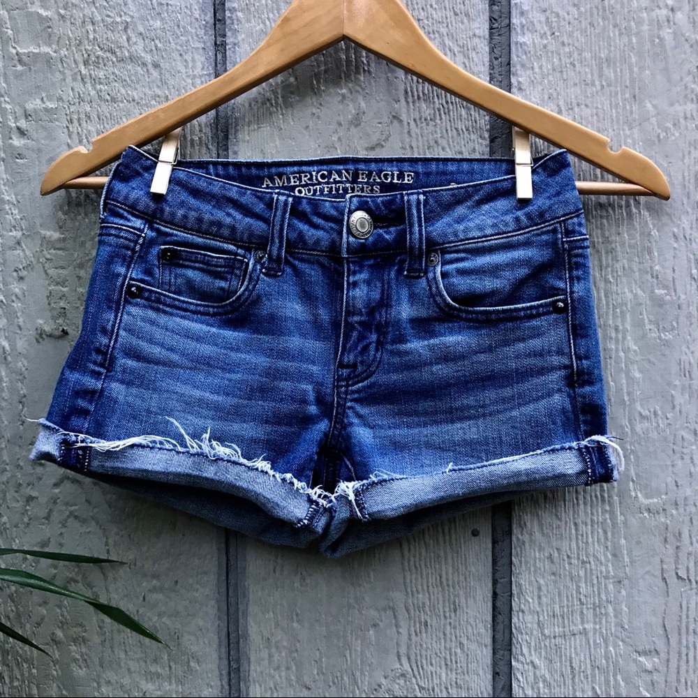 American Eagle acid wash denim jean shorts